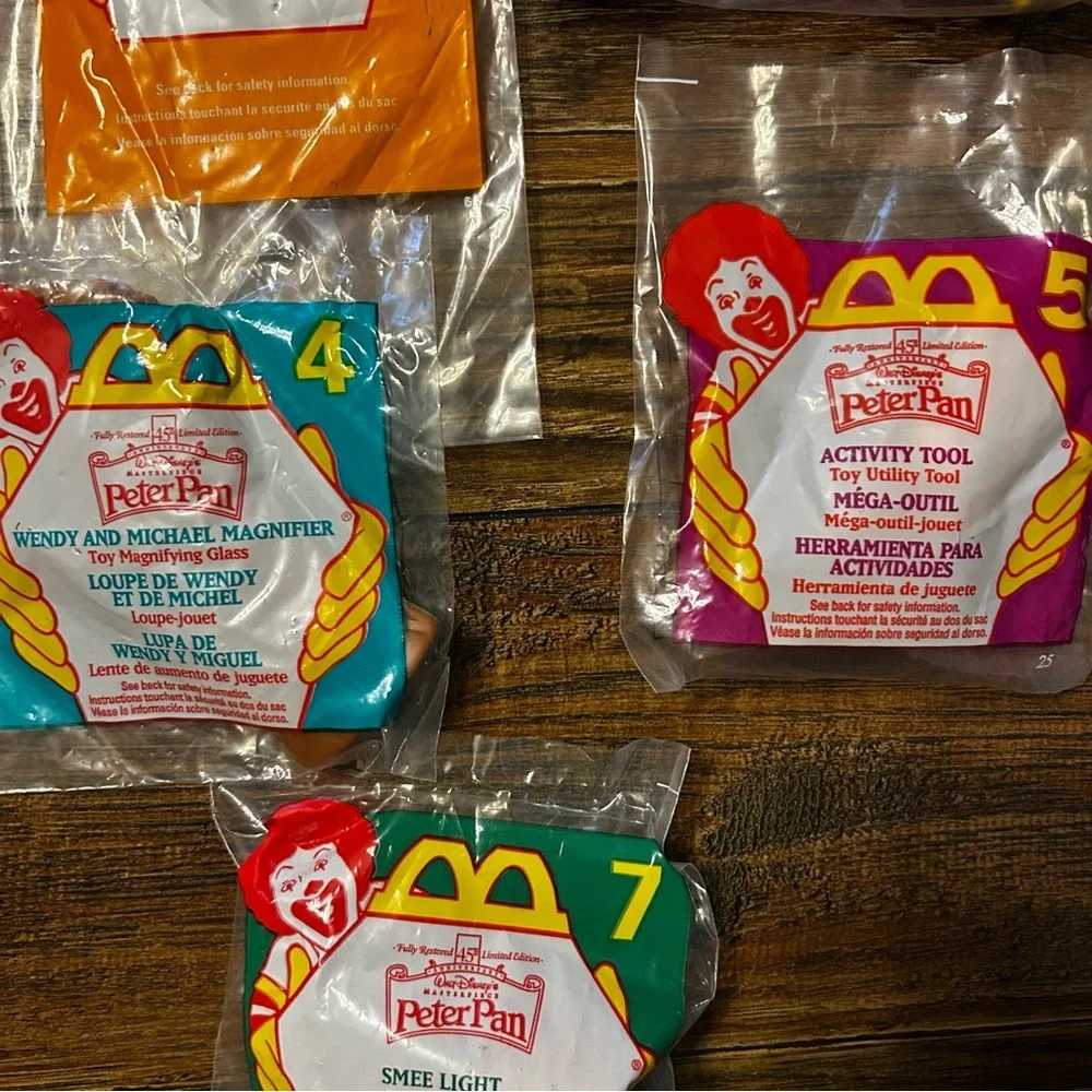 NWT Lot of 5 McDonald’s‎ 1997 Vintage Peter Pan Happy Meal Toys Unopened